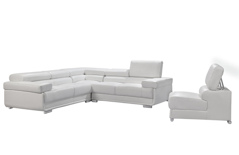 2119 Sectional With Extra Chair - White Set - p14171