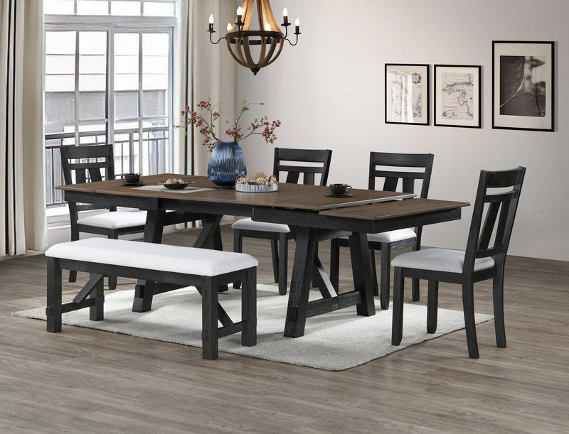 Maribelle Wheat Charcoal Extendable Dining Table from Crown Mark - Luna Furniture