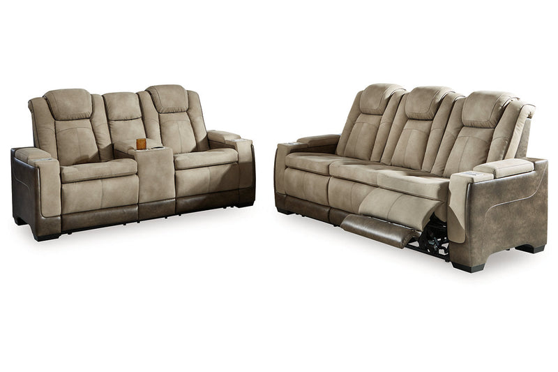 Next-Gen DuraPella Sand Power Reclining Sofa and Loveseat -  Ashley - Luna Furniture
