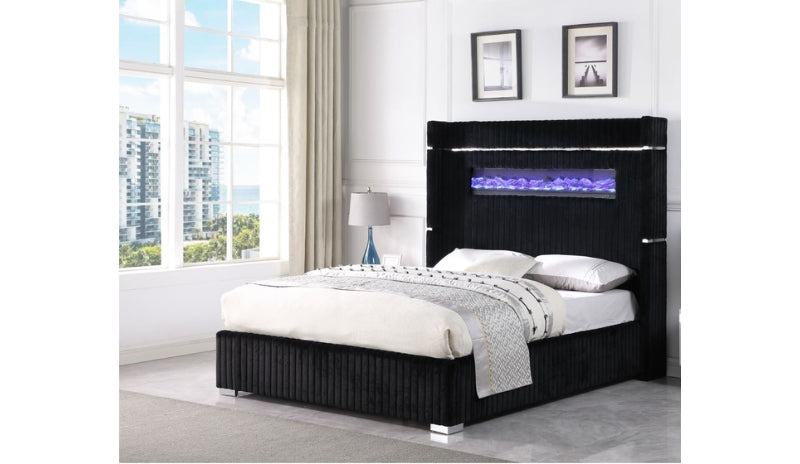 2215 Black Queen Bed - 2215-BLACK-QB-N