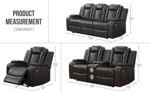 2226 BLACK SOFA&LOVESEAT - 2226 BLACK SOFA&LOVESEAT