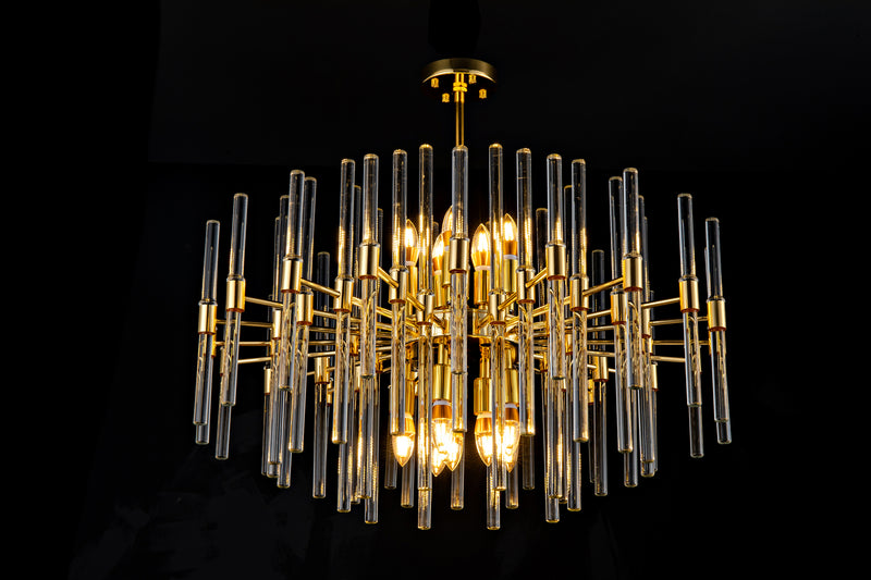 24008RND32G 32"X22" 16L TRANSITIONAL CHANDELIER - 210000007868