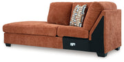 Aviemore Spice LAF Sectional with Ottoman and Recliner from Ashley - Luna Furniture