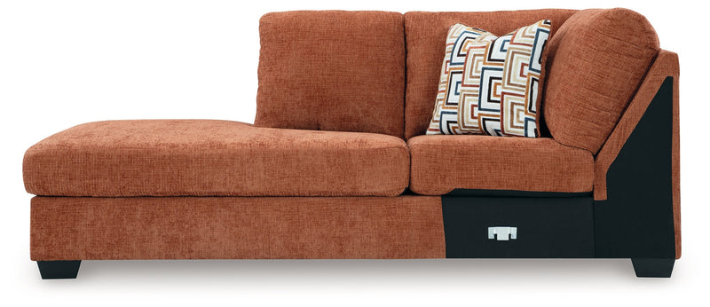 Aviemore Spice LAF Sectional with Ottoman and Recliner from Ashley - Luna Furniture