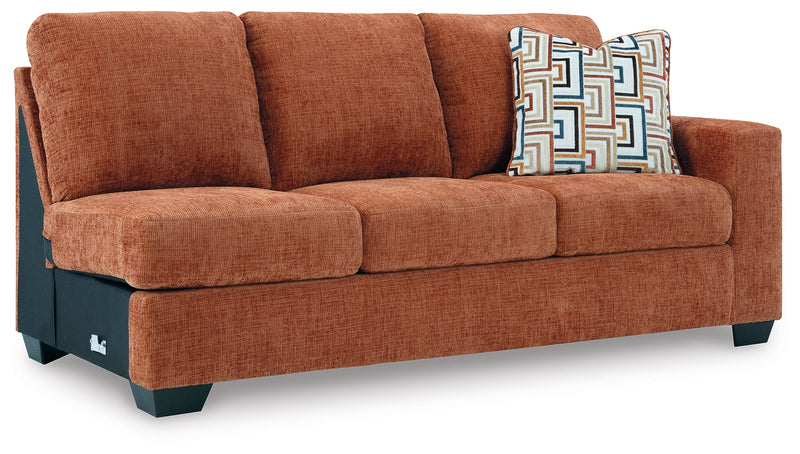 Aviemore Spice LAF Sectional with Ottoman and Recliner from Ashley - Luna Furniture