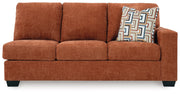 Aviemore Spice LAF Sectional with Ottoman and Recliner from Ashley - Luna Furniture