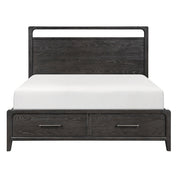 2502BK-1DW* (3) Queen Platform Bed with Footboard Storage - 2502BK-1DW*