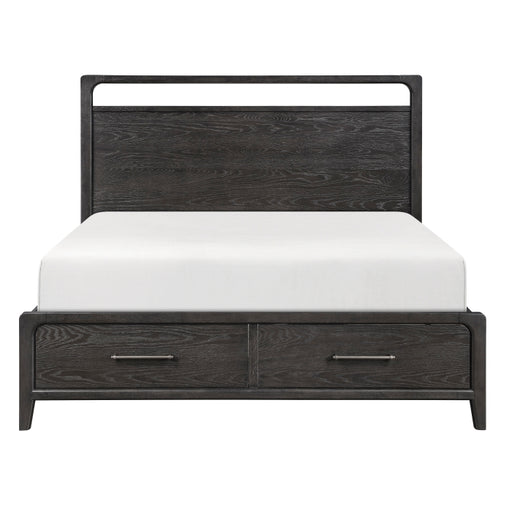 2502BK-1DW* (3) Queen Platform Bed with Footboard Storage - 2502BK-1DW*
