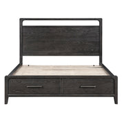 2502BK-1DW* (3) Queen Platform Bed with Footboard Storage - 2502BK-1DW*