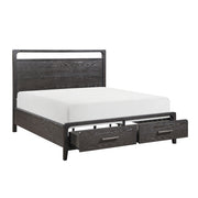 2502BK-1DW* (3) Queen Platform Bed with Footboard Storage - 2502BK-1DW*