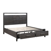 2502BK-1DW* (3) Queen Platform Bed with Footboard Storage - 2502BK-1DW*