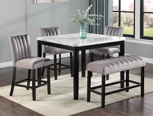 Pascal Counter Ht White Top Blk Leg - Gate Furniture