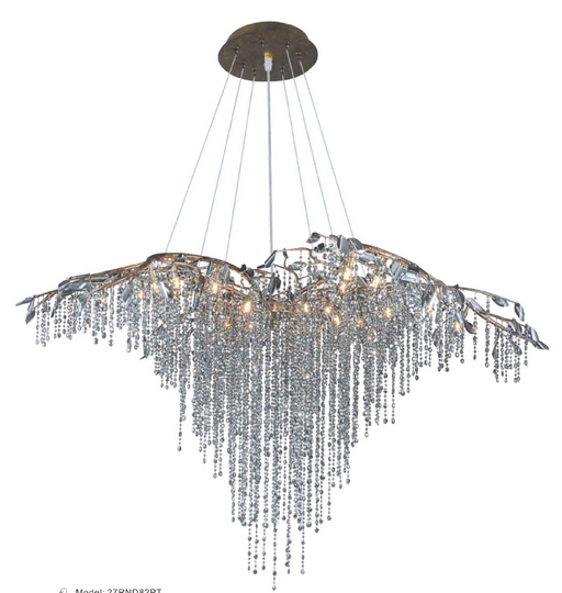 27RND82PT 82" X 42" PEWTER - SMOKEY CRYSTALS - 210000007637