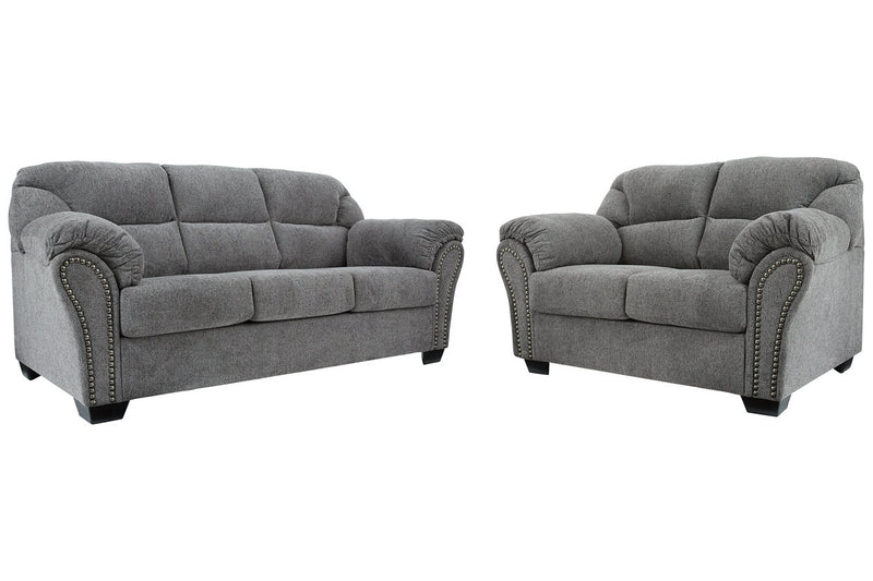 Allmaxx Pewter Sofa and Loveseat -  Ashley - Luna Furniture
