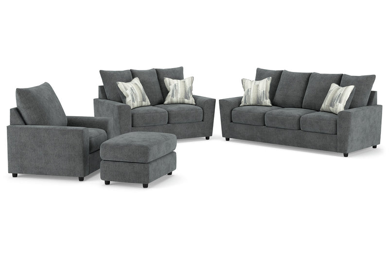 Stairatt Gravel Sofa, Loveseat, Chair and Ottoman -  Ashley - Luna Furniture