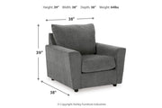 Stairatt Gravel Sofa, Loveseat, Chair and Ottoman -  Ashley - Luna Furniture