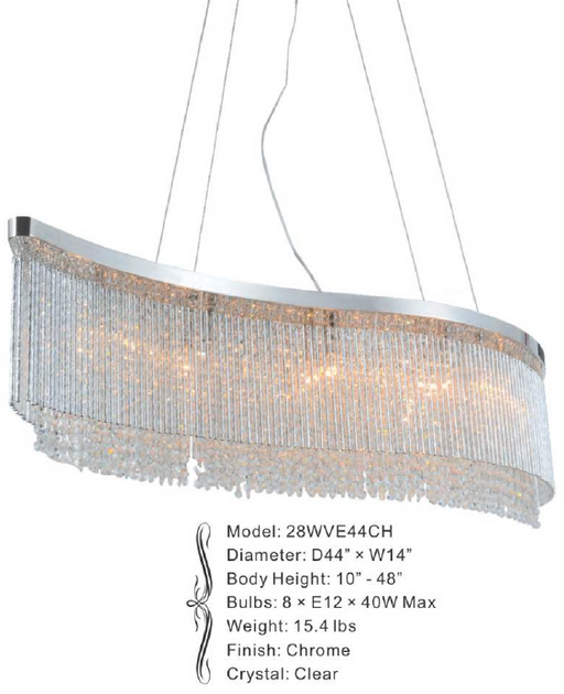 28WVE44CH D44” X W14” SOMME CHROME WAVE - 210000003836