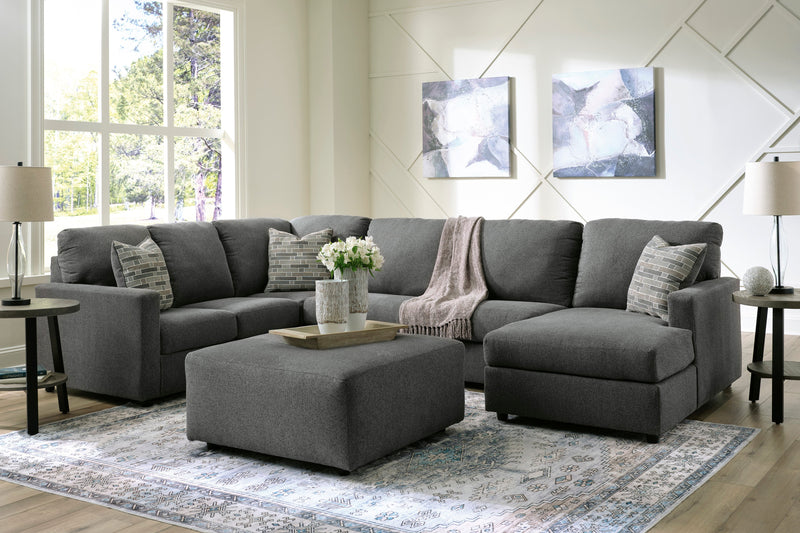 Edenfield Charcoal 3-Piece RAF Chaise Sectional -  Ashley - Luna Furniture