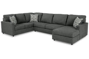 Edenfield Charcoal 3-Piece RAF Chaise Sectional -  Ashley - Luna Furniture