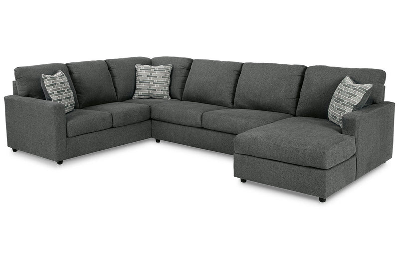 Edenfield Charcoal 3-Piece RAF Chaise Sectional -  Ashley - Luna Furniture