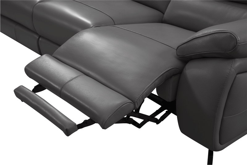 2934 Dark Grey W/ Electric Recliners Set - Gate Furniture