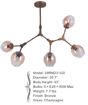 29RND31GD 30.7" X 43" SHINE BRONZE ROUND - 210000006648