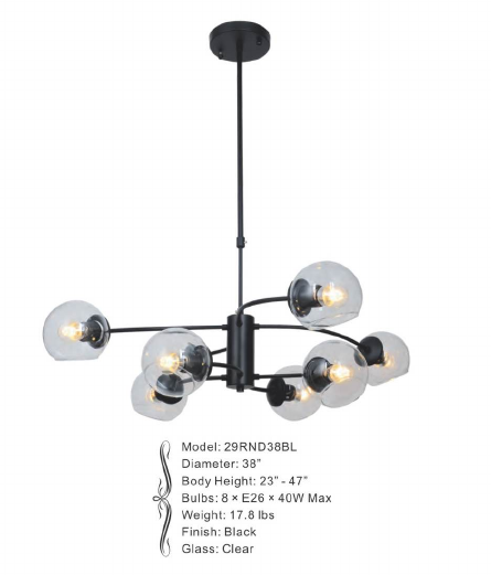 29RND38BL 38" X 23" SHINE BLACK ROUND - 210000004352