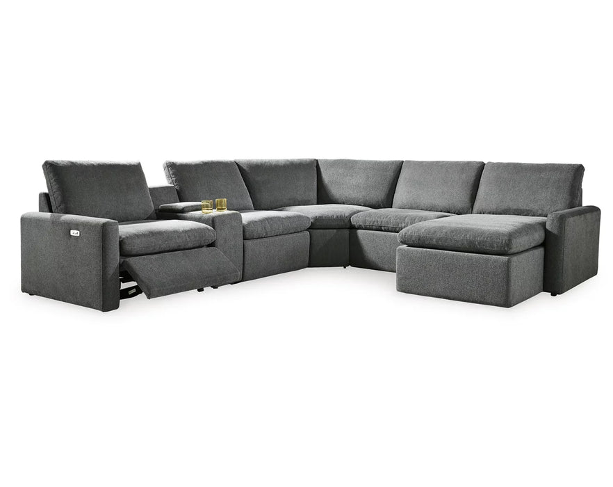 Hartsdale 6-Piece Raf Power Reclining Sectional with Console and Chaise