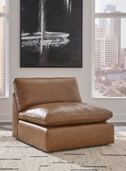 Emilia Caramel Leather 6-Piece Modular Sectional -  Ashley - Luna Furniture