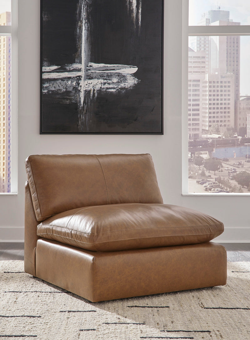 Emilia Caramel Leather 6-Piece Modular Sectional -  Ashley - Luna Furniture