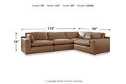 Emilia Caramel Leather 4-Piece Modular Sectional -  Ashley - Luna Furniture