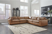 Emilia Caramel 5-Piece Sectional and Ottoman -  Ashley - Luna Furniture