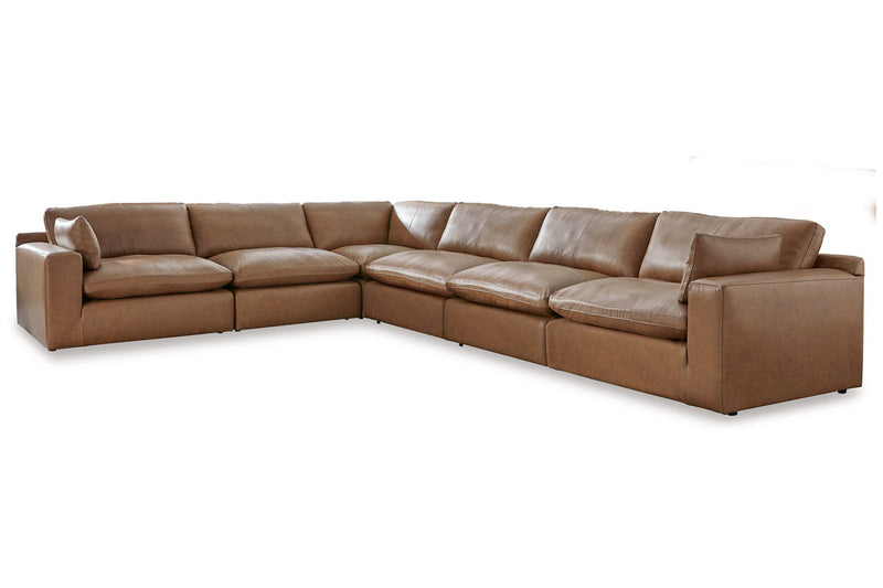 Emilia Caramel Leather 6-Piece Modular Sectional -  Ashley - Luna Furniture