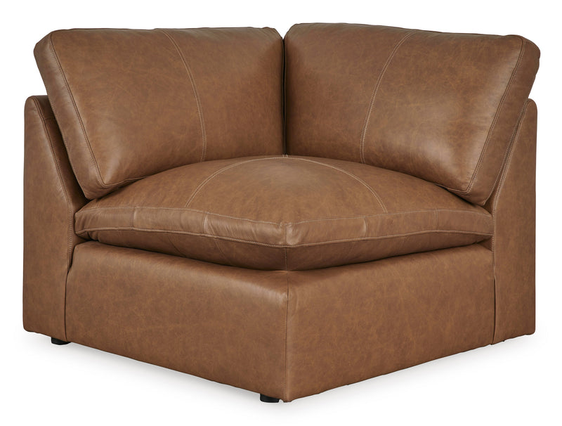 Emilia Caramel Leather 4-Piece Modular Sectional -  Ashley - Luna Furniture