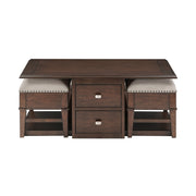 3500-30 Cocktail Table with Two Ottomans - 3500-30