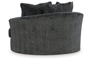 Biddeford Shadow Oversized Swivel Chair and Ottoman -  Ashley - Luna Furniture