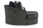 Biddeford Shadow Oversized Swivel Chair and Ottoman -  Ashley - Luna Furniture