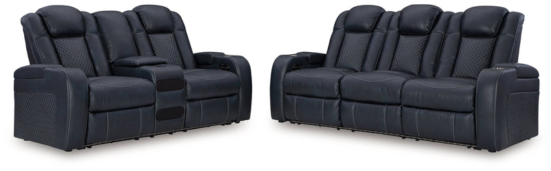 Fyne-Dyme Sapphire Power Reclining Sofa and Loveseat from Ashley - Luna Furniture