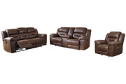 Stoneland Chocolate Power Reclining Sofa, Loveseat and Recliner -  Ashley - Luna Furniture