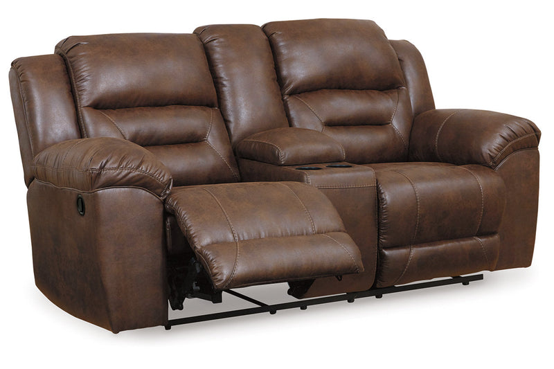 Stoneland Chocolate Reclining Sofa and Loveseat -  Ashley - Luna Furniture
