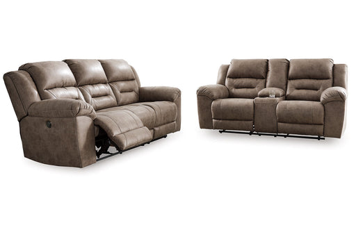 Stoneland Fossil Power Reclining Sofa and Loveseat -  Ashley - Luna Furniture