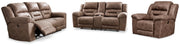 Stoneland Power Reclining Sofa, Loveseat and Recliner in Fossil from Ashley - Luna Furniture