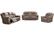 Stoneland Fossil Reclining Sofa, Loveseat and Recliner -  Ashley - Luna Furniture