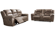 Stoneland Fossil Reclining Sofa and Loveseat -  Ashley - Luna Furniture