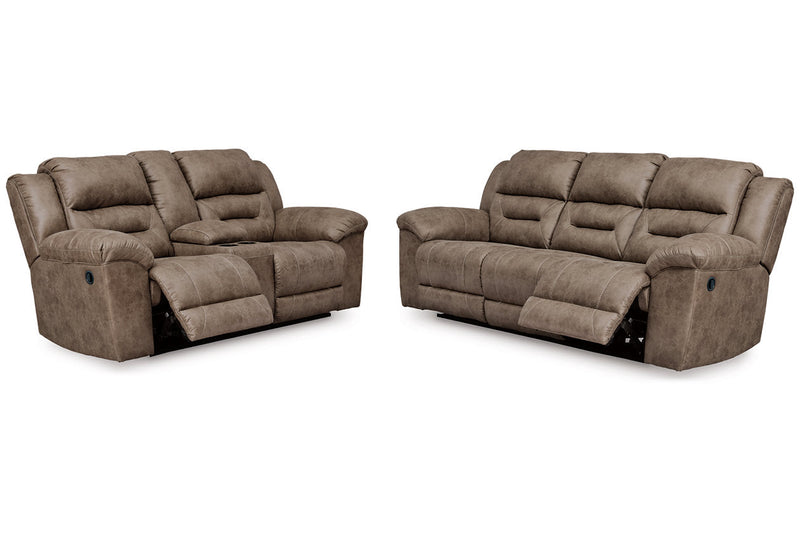 Stoneland Fossil Reclining Sofa and Power Reclining Loveseat -  Ashley - Luna Furniture