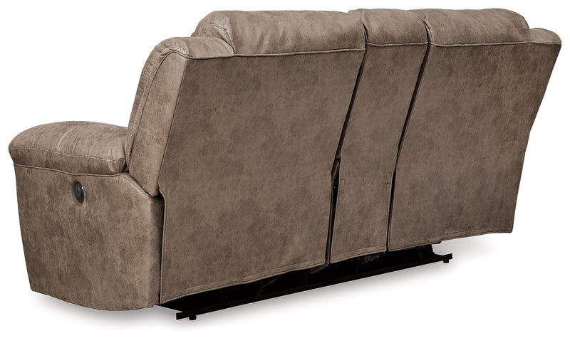 Stoneland Power Reclining Sofa, Loveseat and Recliner in Fossil from Ashley - Luna Furniture