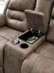 Stoneland Power Reclining Sofa, Loveseat and Recliner in Fossil from Ashley - Luna Furniture
