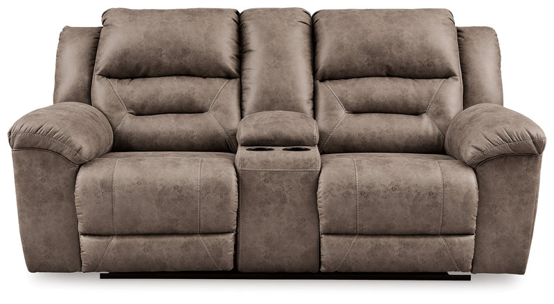 Stoneland Power Reclining Sofa, Loveseat and Recliner in Fossil from Ashley - Luna Furniture