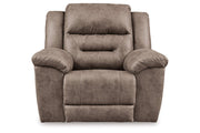 Stoneland Fossil Reclining Loveseat and Power Recliner -  Ashley - Luna Furniture
