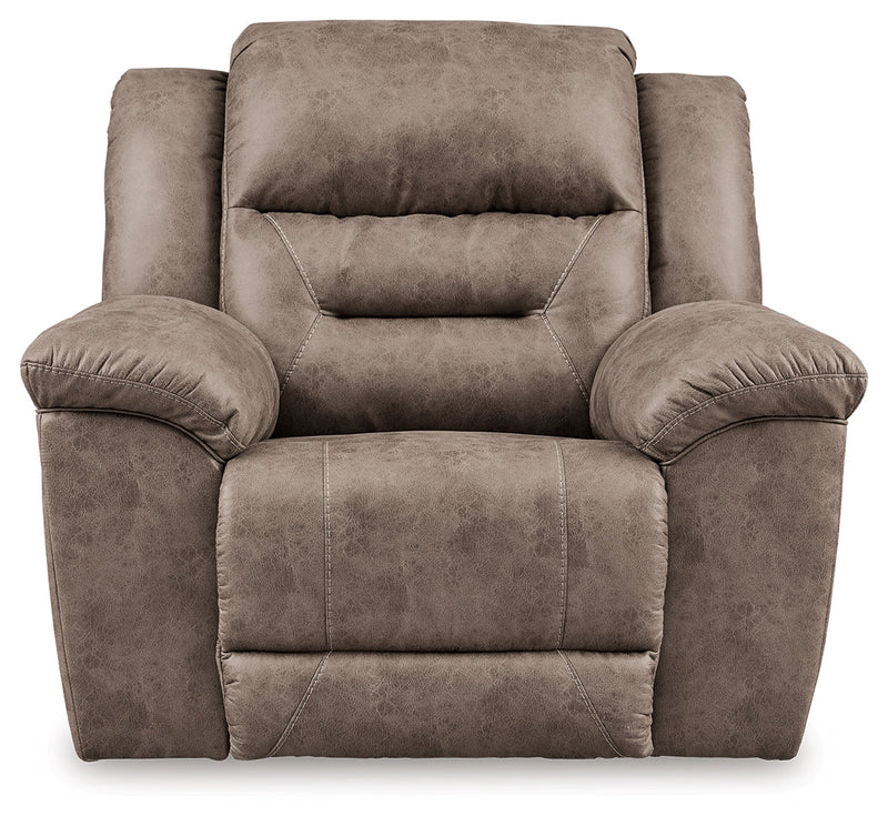 Stoneland Power Reclining Sofa, Loveseat and Recliner in Fossil from Ashley - Luna Furniture